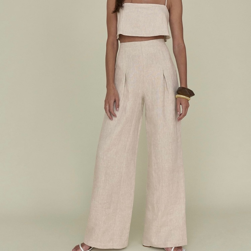 Reformation Cleo Linen Two Piece Set size 6P